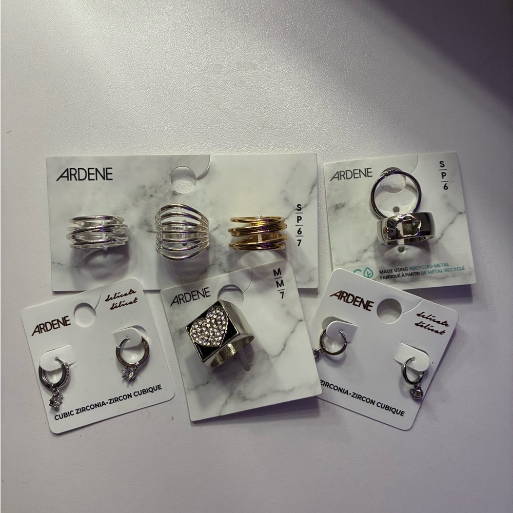 Ardene Mixed Metal Ring and Earring Collection